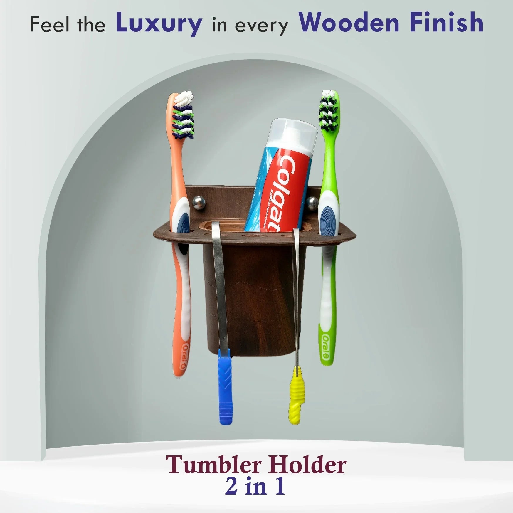 Petro Wooden Finish Kit – 5 in 1 Bathroom Set