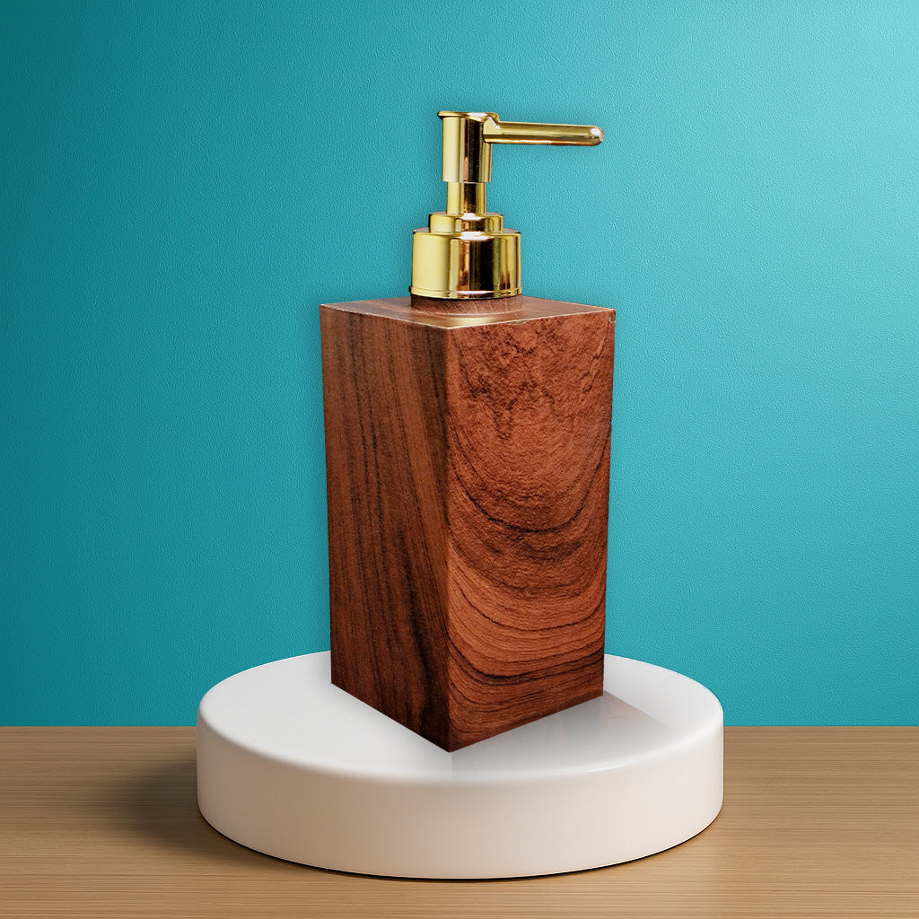 Wooden Finish Liquid Soap Dispenser (Square)