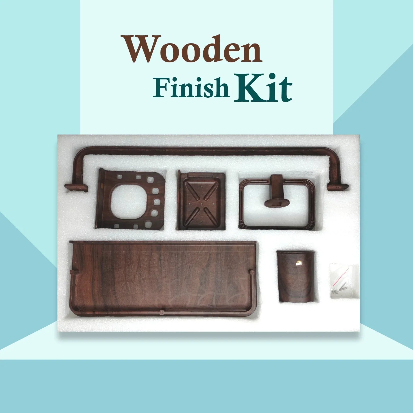Petro Wooden Finish Kit – 5 in 1 Bathroom Set