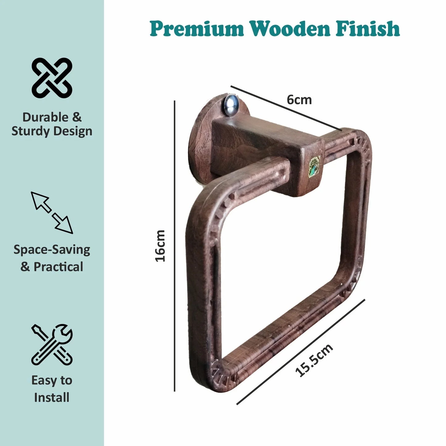 Petro Wooden Finish Kit – 5 in 1 Bathroom Set